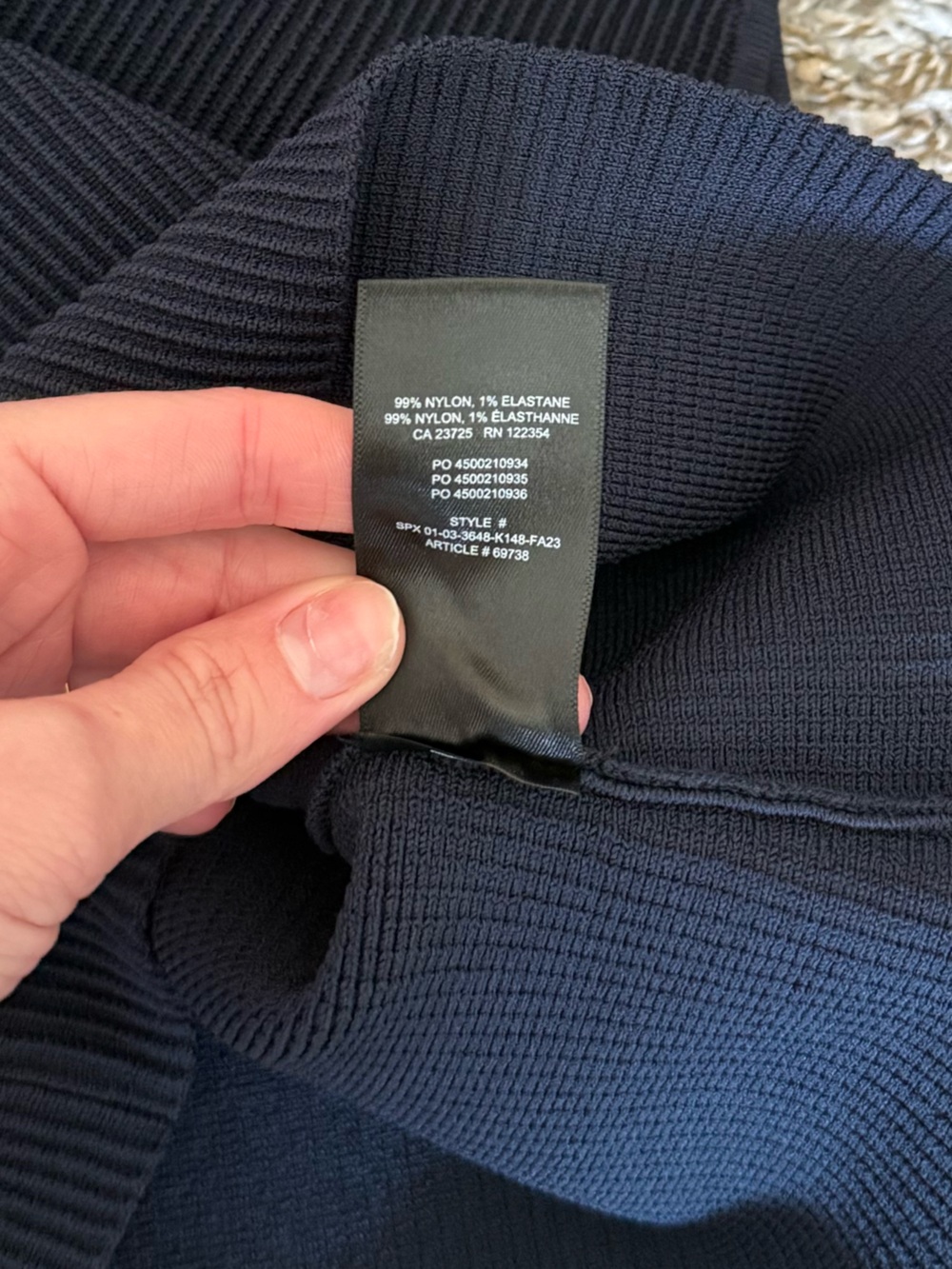 Aritzia Babaton Sculpt Knit Square-Neck Tank Navy, size M, like new! - Picture 6 of 6